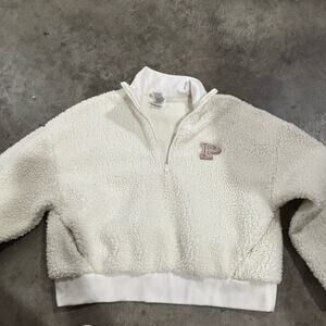 Victoria's Secret Cozy Fleece Half-Zip Pullover Small - Creamer